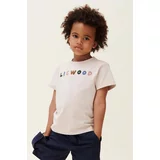 Liewood Otroška bombažna kratka majica Sixten Placement Shortsleeve T-shirt bež barva
