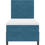 Box Postelja s pomičnim dnom in vzmetnico Temno modra 90x200 cm Žamet, (22051525) | Shoptok.si
