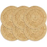 vidaXL pogrinjki 6 kosov naravni 38 cm okrogli iz jute | Shoptok.si
