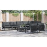 vidaXL Vrtna sedežna garnitura 8 pcs Antracitna Jeklo | Shoptok.si