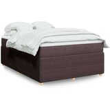 vidaXL Krevet s oprugama i madracem tamnosmeđi 140 x 190 cm od tkanine | shoptok.hr