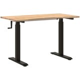  Stol Crna i prirodna 120 x 60 cm Čvrsto Hrastovo Drvo | shoptok.hr