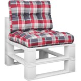  Jastuci za palete 2 kom crveni karirani od tkanine Šarena 60 x 60 x 12 cm | Shoptok.si
