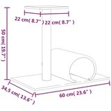  Grebalica za mačke s tunelom krem 60 x 34 5 x 50 cm | shoptok.hr