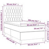  Box spring postelja z vzmetnico LED modra 90x200 cm blago | Shoptok.si