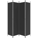 Sobna Paravan 4-delni 200x220 cm črno blago, (20594891) | Shoptok.si