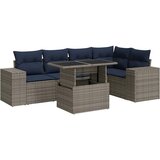  6-dijelni set vrtnih sofa s jastucima crni od poliratana bagrem | shoptok.hr