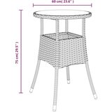  Vrtni stol Ø 60 x 75 cm od kaljenog stakla i poliratana bež | shoptok.hr