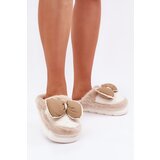  Furry Slippers With Bow Beige Grilis Cijene