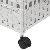  Košara za rublje s kotačima bijela 66x35x60 cm od ratana | shoptok.hr