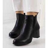 Gemre Black block-heeled ankle boots Begger's matte faux leather | Shoptok.si
