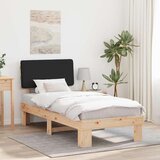  Krevetni okvir s tapiciranim uzglavljem Crna 75 x 190 cm | shoptok.hr