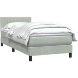 Box Spring krevet s madracem svijetlo sivi 90x220 cm baršun | Eponuda.ba