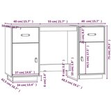  Radni stol s ormarićima boja meda 135x50x75 cm masivna borovina | shoptok.hr
