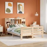 vidaXL Knjižna postelja brez vzmetnice 140x200 cm trdna borovina | Shoptok.si