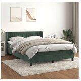 vidaXL Box spring postelja z vzmetnico temno zelena 140x200 Cene