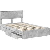  Krevet s od storage s uzglavljem Betonski sivi 135 x 190 cm | shoptok.hr