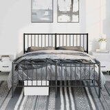  Metalni okvir kreveta uzglavlje i podnožje crni 135x190 cm | Eponuda.com