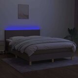  Box spring s madracem LED smeđesivi 140x190 cm tkanina | shoptok.hr