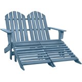  Vrtni dvosjed Adirondack od jelovine s otomanom plavi | shoptok.hr