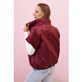 Kesi Włoski Women's quilted vest with short sleeves and a stand-up collar red | shoptok.hr