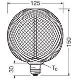 Osram led prigušiva sijalica decor filament G125 E27/3,5W/230V 1800K crna | Eponuda.com