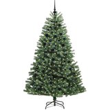 vidaXL Umetno Zložljivo Božično Drevo Zelena 210 cm PVC in kovina | Shoptok.si