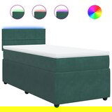 Maison Chic Box spring postelja - Vzmetna postelja z vzmetnico temno zelena 90x200 cm žamet SL16837, (21895315) | Shoptok.si