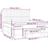  Krevet s oprugama i madracem tamnoplavi 180x200 cm baršunasti | shoptok.hr