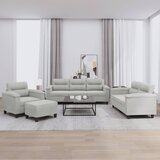  4-dijelni set sofa s jastucima svjetlosivi od mikrovlakana | shoptok.hr