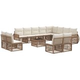 vidaXL Vrtna sedežna garnitura 13 pcs Bež in smetanasto bela, (5000271855) | Shoptok.si