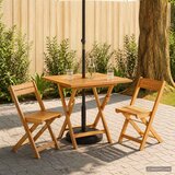  Preklopni vrtni stol Prirodna 90 x 90 x 75 cm Čvrsto teak drvo | shoptok.hr