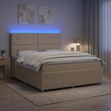  LED okvir za krevet s madracem Krem 160 x 200 cm Tkanina | shoptok.hr