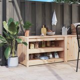 vidaXL Zunanja kuhinjska omarica 106x55x64 cm trdna borovina Cene