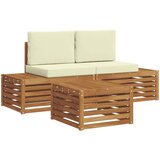  Set vanjskih sofa s jastukom Prirodna i krem 59 x 59 x 37 cm | shoptok.hr