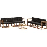  Set vanjskih sofa 9 kom. Prirodna i crna | shoptok.hr