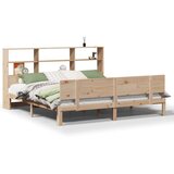 vidaXL Krevet s regalom za knjige bez madraca 200 x 200 cm od borovine | shoptok.hr