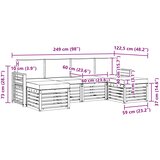  Setovi sofa 6 pcs Bijela i svjetlosiva 249 x 122,5 x 73 cm | Eponuda.com