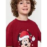 Sinsay Pamučna majica s božićnim printom Mickey Mouse Slike