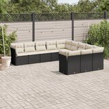 vidaXL 11-dijelni set vrtnih sofa od poliratana s jastucima crni | shoptok.hr