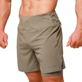 GymBeam šorc za trčanje pulse 2u1 vetiver