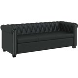  Trosjed Chesterfield od umjetne kože crni | shoptok.hr