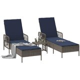  Ležaljka 3 pcs Siva i tamnoplava 200 x 55 x 92 cm poliratan | shoptok.hr