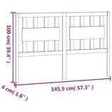  Uzglavlje za krevet crno 145,5 x 4 x 100 cm od masivne borovine | shoptok.hr