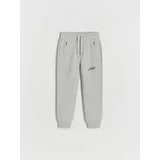 Reserved športne hlače jogger z detajlom zadrge - svetlo siva