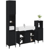  Set namještaja za kupaonicu 3 kom. Crni hrast Konstruirano drvo Crna 30 x 30 x 190 cm | shoptok.hr