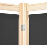 Sobna pregrada s 4 panela od tkanine 160 x 170 x 4 cm siva | Eponuda.com