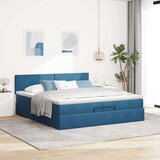 vidaXL otomanski okvir kreveta s madracima plavi 200x200cm baršunasti | shoptok.hr
