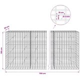  Gabion s žicom debljine 5 mm i mrežom 5x10 cm 700x20x150 cm - 20 cm 150 cm 700 cm | shoptok.hr