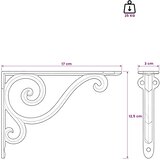 Nosači za zidne police 2 kom. Antič White 12.5 x 17 x 3 cm - antično bijela 12 x 17 x 2 cm 2 | shoptok.hr